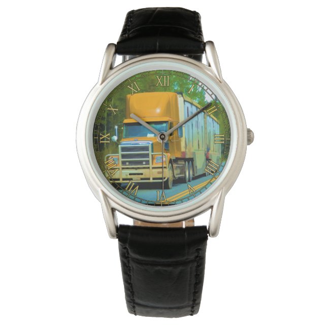 Gele vrachtwagen Vrachtwagen #Gift Watch Range Horloge (Voorkant)