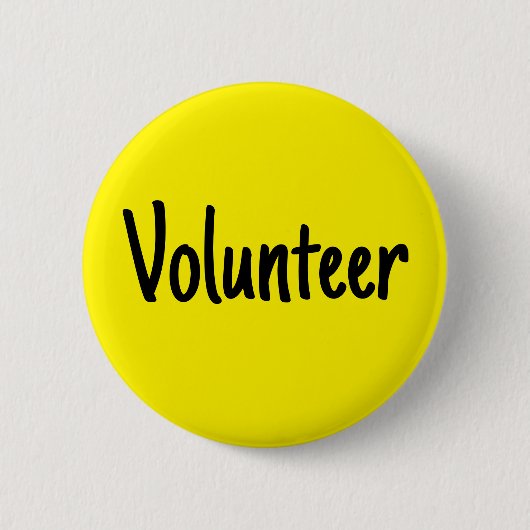 Gele vrijwilliger ronde button 5,7 cm (Voorkant)