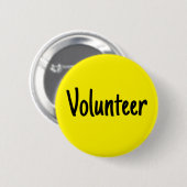 Gele vrijwilliger ronde button 5,7 cm (Voorkant /achterkant)