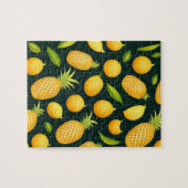 Gele vruchten en ananas legpuzzel (Horizontaal)