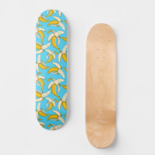 Gele vruchten van de bananenblauw en van de banaan skateboard