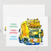 Gele vuilniswagen #130704 (Voorkant / Achterkant)