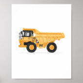 Gele vuilniswagen Kinder constructievoertuig decor Poster (Voorkant)