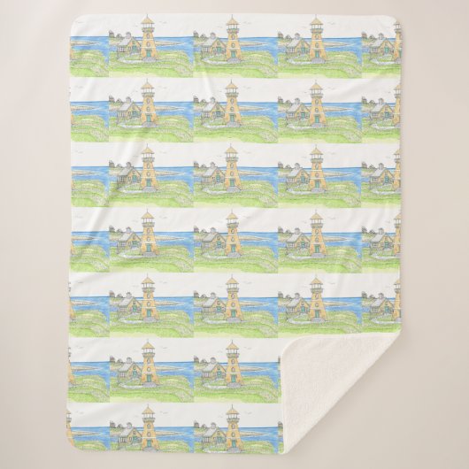 Gele vuurtoren Sherpa Blanket Sherpa Deken (Voorkant)