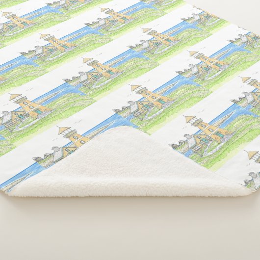 Gele vuurtoren Sherpa Blanket Sherpa Deken (3/4)