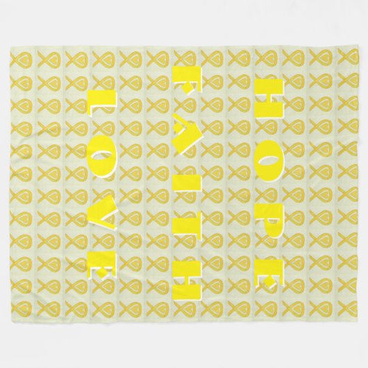 Gele waakzaamheid Ribbon Heart Custom Chemo Blanke Fleece Deken (Voorkant (Horizontaal))