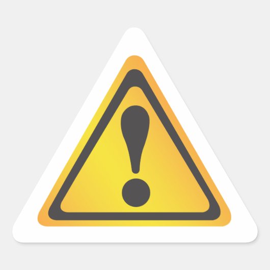 Gele waarschuwing driehoek sticker (Voorkant)