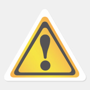 Gele waarschuwing driehoek sticker
