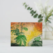 Gele wand met plant briefkaart (Staand voorkant)