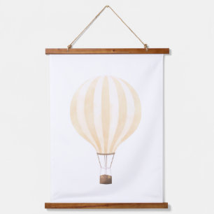 Gele warme luchtballon, neursery decor hangend wandkleed