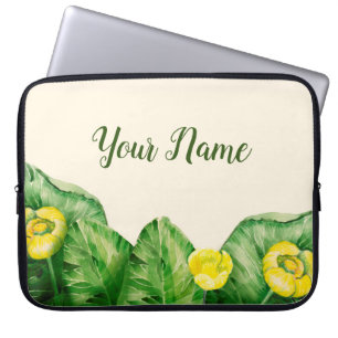 gele waterlelie aquarel laptop sleeve