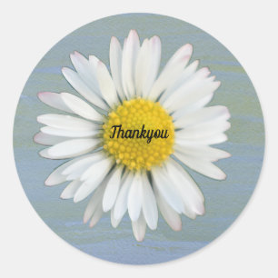 Gele Waterverf achtergrond Daisy Foto Dankuwel Ronde Sticker