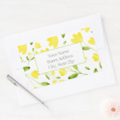 Gele Waterverf bloemstelen patroonlabels Rechthoekige Sticker (Envelop)