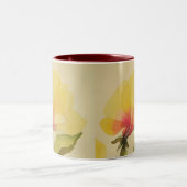 Gele Waterverf Bloemventilator Mok (Center)