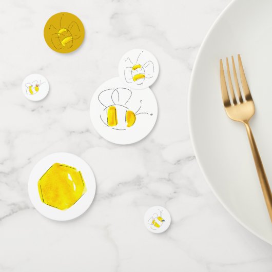 Gele Waterverf Bubble Beehive Confetti (Groep)