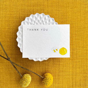 Gele Waterverf Bumble Bee Hive Baby shower Bedankkaart