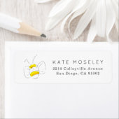 Gele Waterverf Bumble Bee Return Address Labels (Insitu)