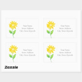 Gele Waterverf Daisy Stem labels (Vel)