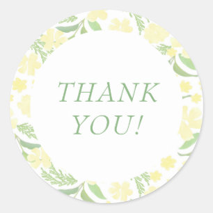 Gele Waterverf Elegant Dank u Sticker
