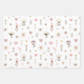 Gele Waterverf Floral Inpakpapier Vel (Voorkant 2)