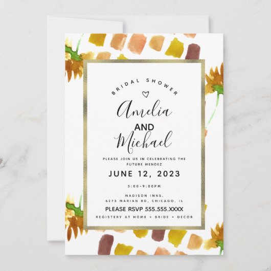 Gele Waterverf Florals Spring Summer Painterly Kaart (Voorkant)