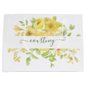 Gele waterverf gepersonaliseerd groot cadeauzakje (Voorkant)