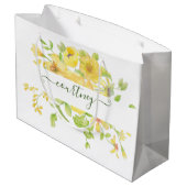 Gele waterverf gepersonaliseerd groot cadeauzakje (Achterkant Gekanteld)