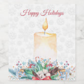 Gele Waterverf Kaars Wijn Etiket (Enkel label)