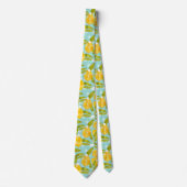 Gele Waterverf Lemon Tree Pattern Blue Stropdas (Voorkant)