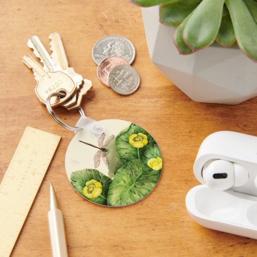 gele waterverf met waterlelie sleutelhanger (Bureau)