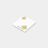 Gele Waterverf Paw Print Hartvormige Pads Post-it® Notes (Schuin)