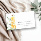 Gele Waterverf Roos Vloerbruiloft Website Informatiekaartje