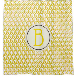 Gele Waterverf Spots Aangepast monogram Douchegordijn