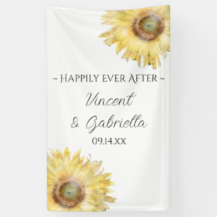 Gele Waterverf van de Zonnebloem Banner
