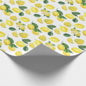 Gele Waterverf Vruchtpatroon Cadeaupapier (Hoek)