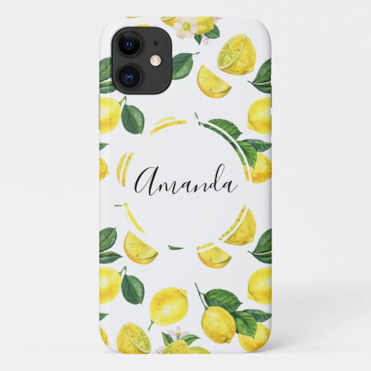 Gele Waterverf Vruchtpatroon Case-Mate iPhone Case (Achterkant)