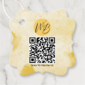 Gele Waterverf Zakelijke QR Code Verpakking Labels (Voorkant)