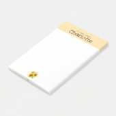 Gele Waterverf zonnebloem naam Post-It Notes (Schuin)