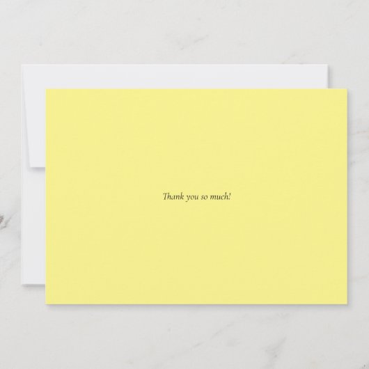 Gele waterverfrozen en pioenrozen bedankkaart (Achterkant)