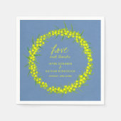 Gele wattle lente bloemen kunst bruiloft servetten (Voorkant)