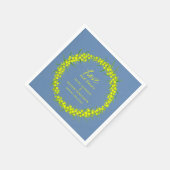 Gele wattle lente bloemen kunst bruiloft servetten (Hoek)