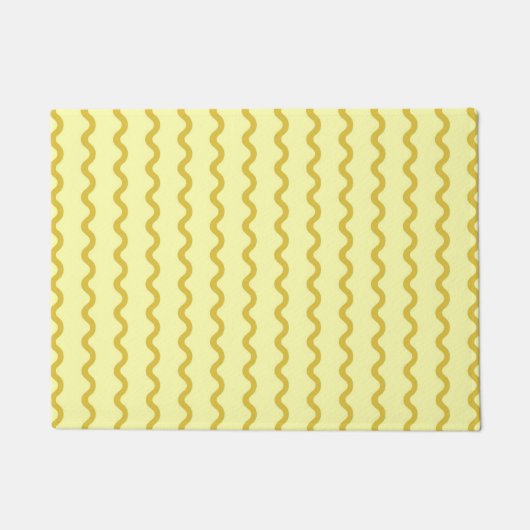 Gele Wavy Stripe Minimalistische Moderne Entryway Deurmat (Voorkant)