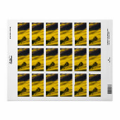 Gele weide in de wind etiket (Full Sheet)