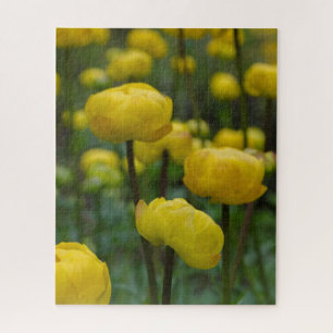 Gele Wereldbollen bloemen Jigzaag Puzzle Legpuzzel