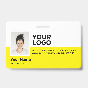 Gele werknemer Moderne Foto ID Security Badge