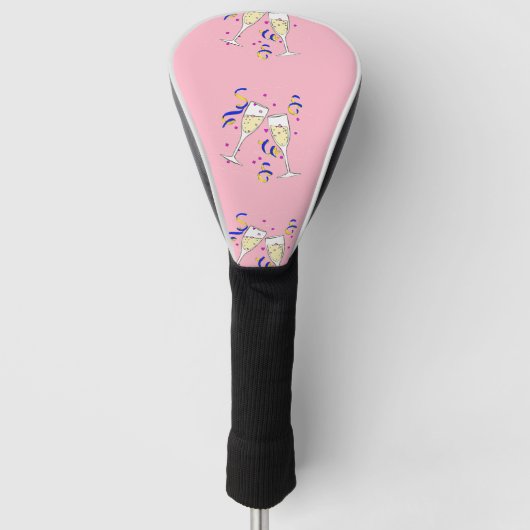 gele wijn op roze golfheadcover (Voorkant)