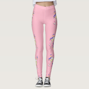 gele wijn op roze leggings