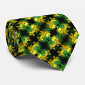 Gele Wildbloemen Abstract Klein Patroon Stropdas (Opgerold)