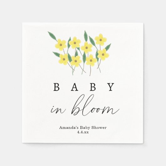 Gele Wildbloemen - Baby in bloei Servet (Voorkant)