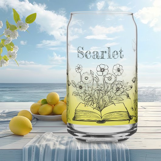 Gele Wildbloemen en Vlinders Blikvorm Glas